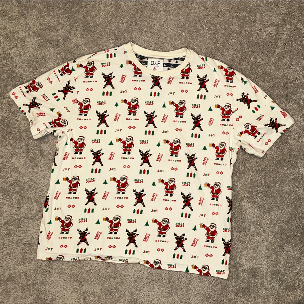 Festive Santa Print T-Shirt